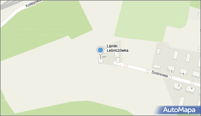 Białe Błota, Sosnowa, 1, mapa Białe Błota