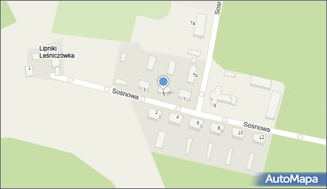 Białe Błota, Sosnowa, 5, mapa Białe Błota