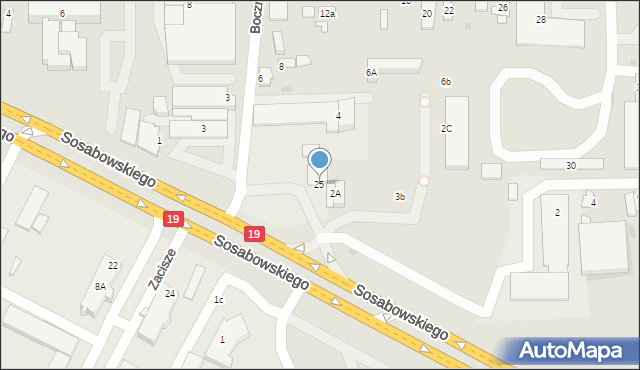 Białystok, Sosabowskiego Stanisława Franciszka, gen., 25, mapa Białegostoku