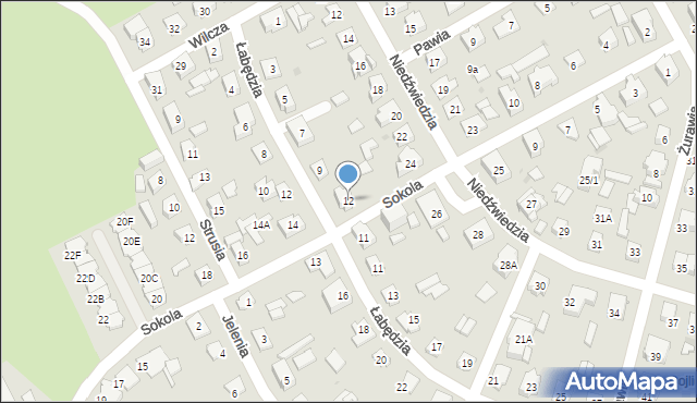 Białystok, Sokola, 12, mapa Białegostoku