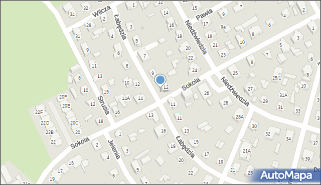 Białystok, Sokola, 12C, mapa Białegostoku