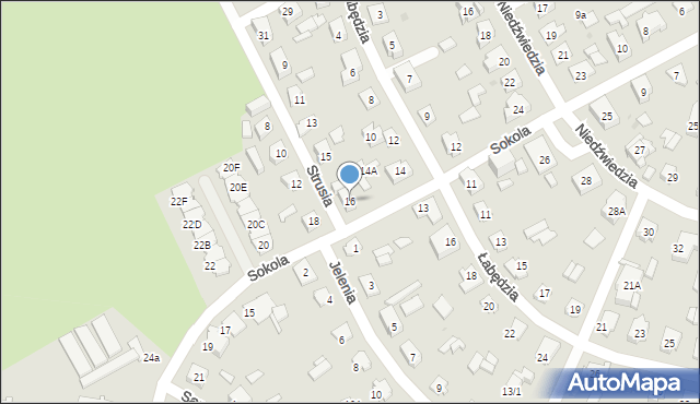 Białystok, Sokola, 16, mapa Białegostoku