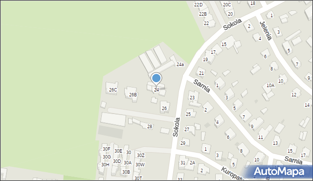 Białystok, Sokola, 24, mapa Białegostoku