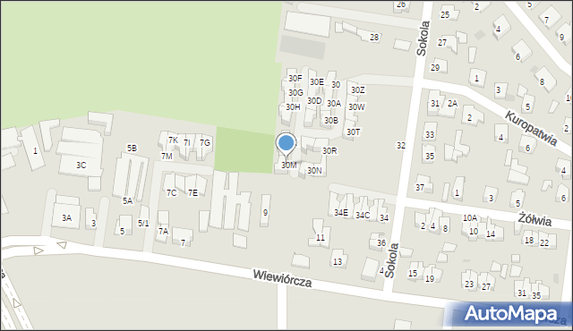 Białystok, Sokola, 30M, mapa Białegostoku