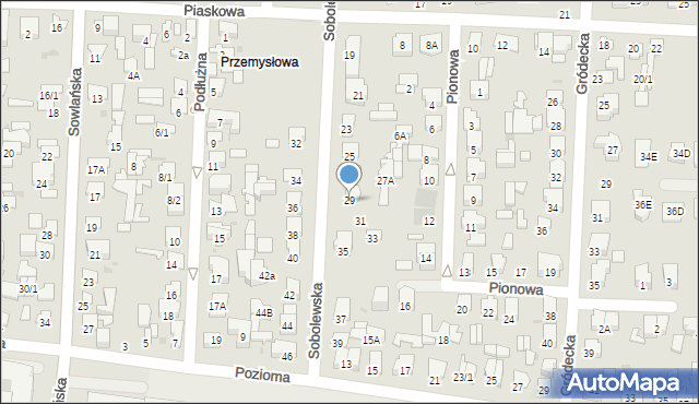 Białystok, Sobolewska, 29, mapa Białegostoku