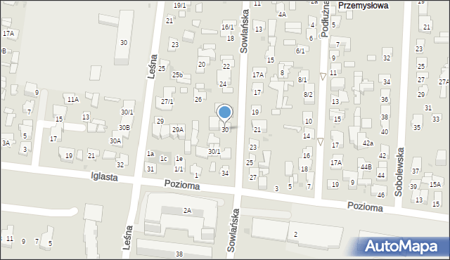 Białystok, Sowlańska, 30, mapa Białegostoku
