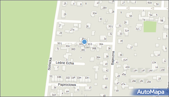 Białystok, Solnicka, 36C, mapa Białegostoku