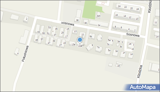 Bielany Wrocławskie, Sosnowa, 11a, mapa Bielany Wrocławskie