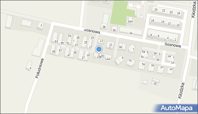 Bielany Wrocławskie, Sosnowa, 13a, mapa Bielany Wrocławskie