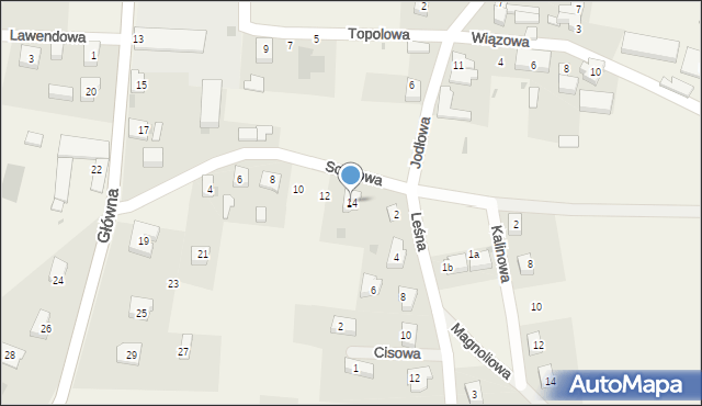 Bielawa, Sosnowa, 14, mapa Bielawa