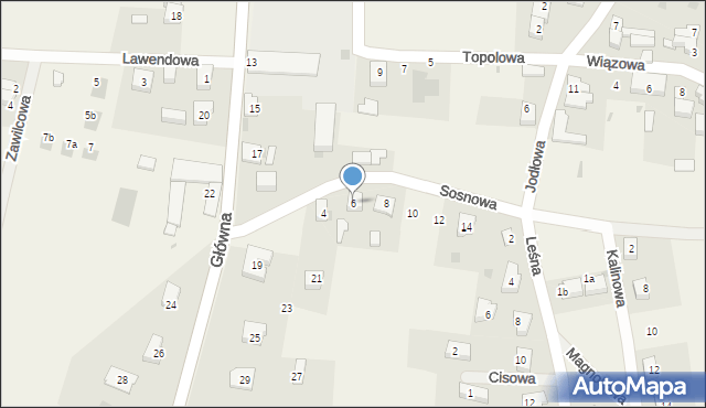 Bielawa, Sosnowa, 6, mapa Bielawa