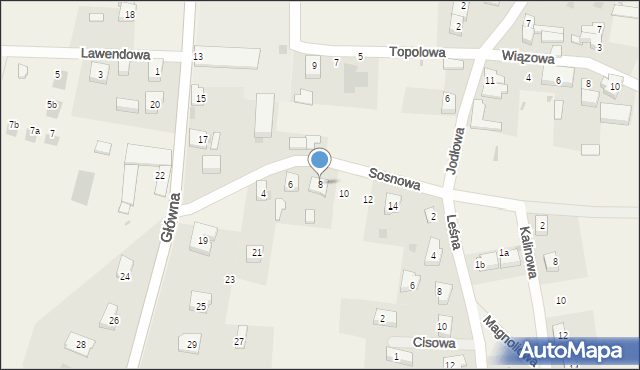 Bielawa, Sosnowa, 8, mapa Bielawa