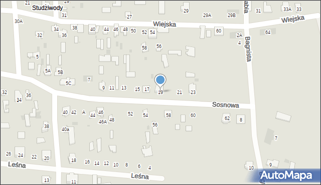 Bielsk Podlaski, Sosnowa, 19, mapa Bielsk Podlaski