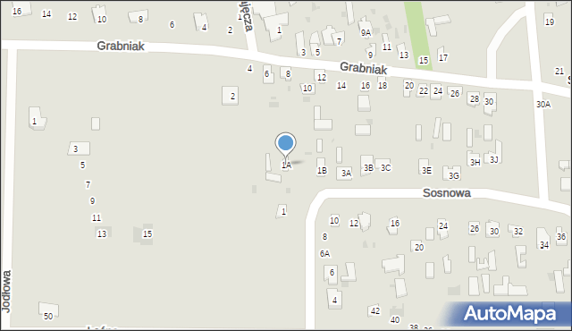 Bielsk Podlaski, Sosnowa, 1A, mapa Bielsk Podlaski