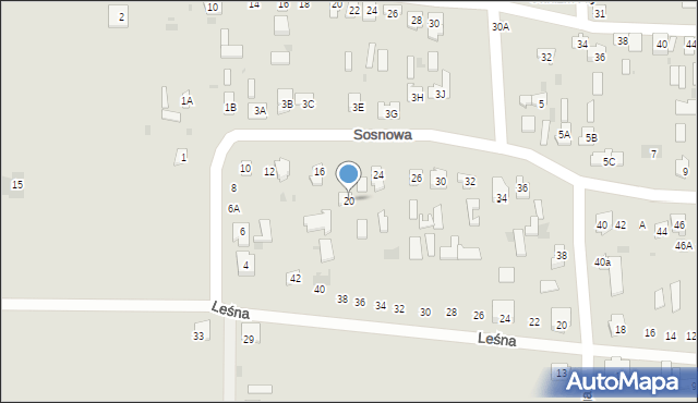 Bielsk Podlaski, Sosnowa, 20, mapa Bielsk Podlaski