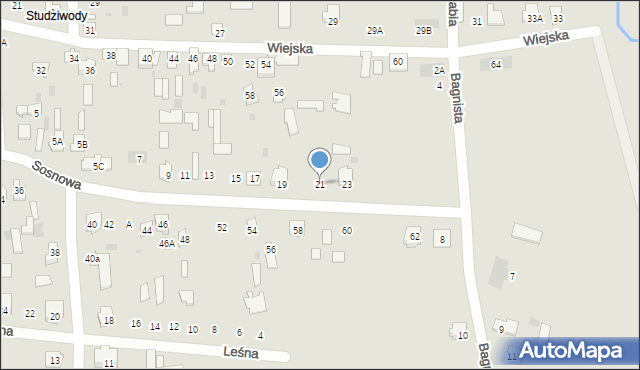 Bielsk Podlaski, Sosnowa, 21, mapa Bielsk Podlaski