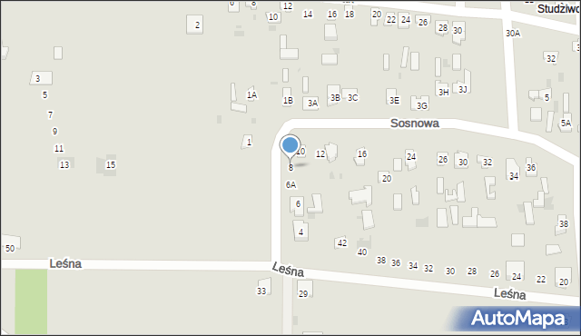 Bielsk Podlaski, Sosnowa, 8, mapa Bielsk Podlaski