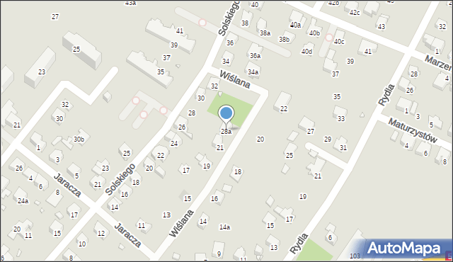 Bielsko-Biała, Solskiego Ludwika, 28a, mapa Bielsko-Białej