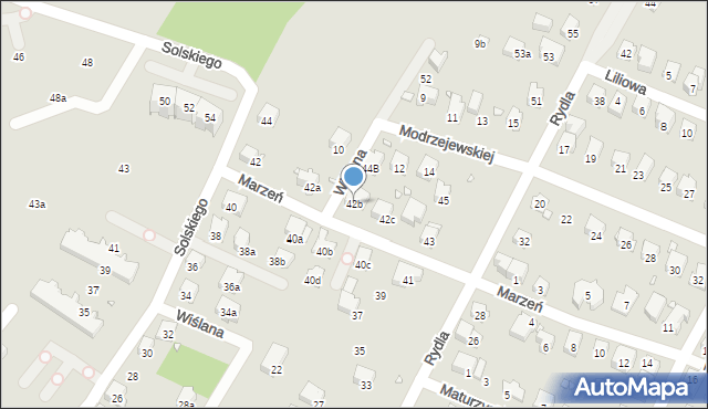 Bielsko-Biała, Solskiego Ludwika, 42b, mapa Bielsko-Białej