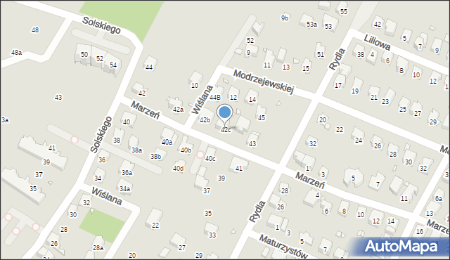 Bielsko-Biała, Solskiego Ludwika, 42c, mapa Bielsko-Białej
