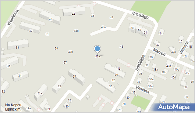 Bielsko-Biała, Solskiego Ludwika, 43a, mapa Bielsko-Białej