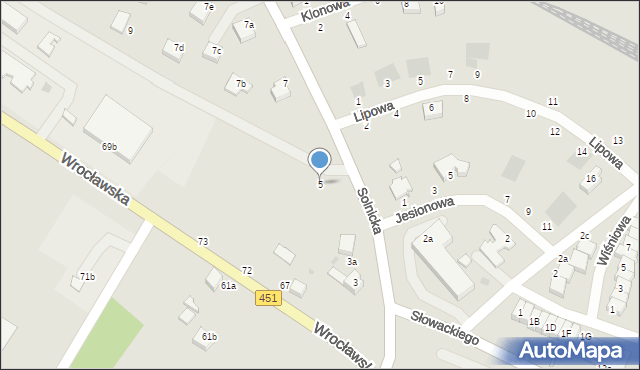 Bierutów, Solnicka, 5, mapa Bierutów