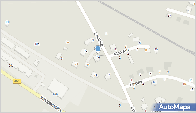 Bierutów, Solnicka, 7a, mapa Bierutów