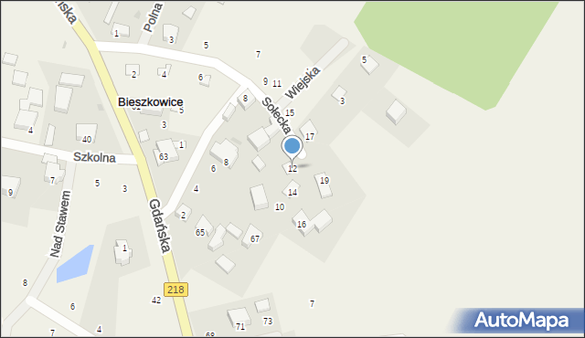 Bieszkowice, Sołecka, 12, mapa Bieszkowice