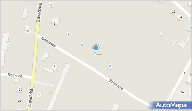 Bieżuń, Sosnowa, 7, mapa Bieżuń