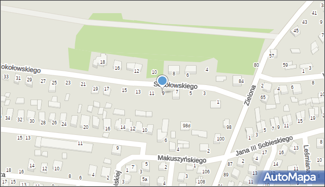 Biłgoraj, Sokołowskiego Józefa, 9, mapa Biłgoraj