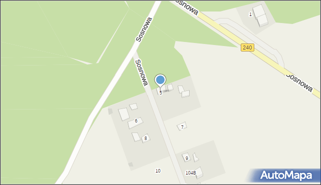 Błądzim, Sosnowa, 5, mapa Błądzim