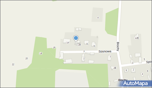 Blochy, Sosnowa, 12, mapa Blochy