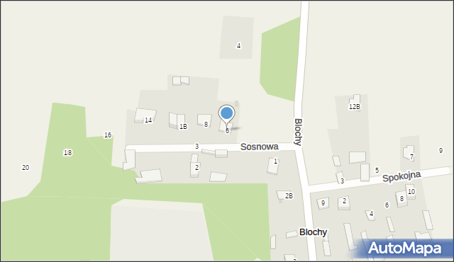 Blochy, Sosnowa, 6, mapa Blochy