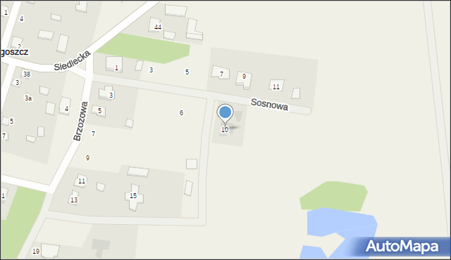 Błogoszcz, Sosnowa, 10, mapa Błogoszcz