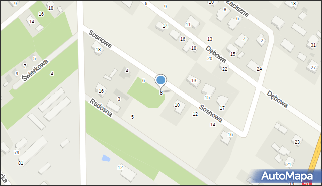 Blok Dobryszyce, Sosnowa, 8, mapa Blok Dobryszyce