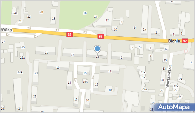 Błonie, Sochaczewska, 13, mapa Błonie