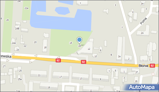 Błonie, Sochaczewska, 14, mapa Błonie