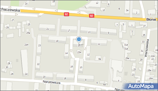 Błonie, Sochaczewska, 15, mapa Błonie