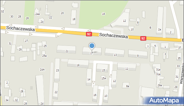 Błonie, Sochaczewska, 17, mapa Błonie