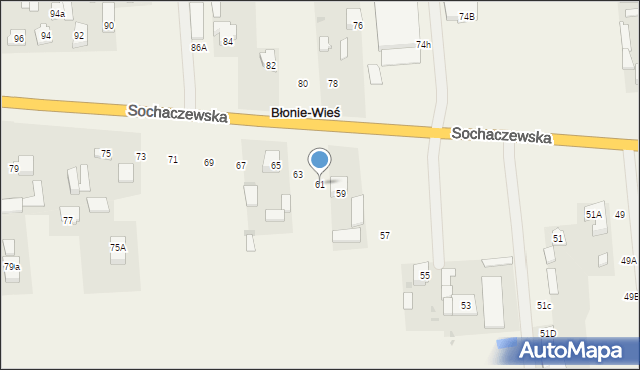 Błonie-Wieś, Sochaczewska, 61, mapa Błonie-Wieś