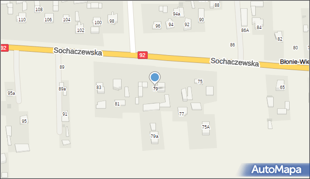Błonie-Wieś, Sochaczewska, 79, mapa Błonie-Wieś