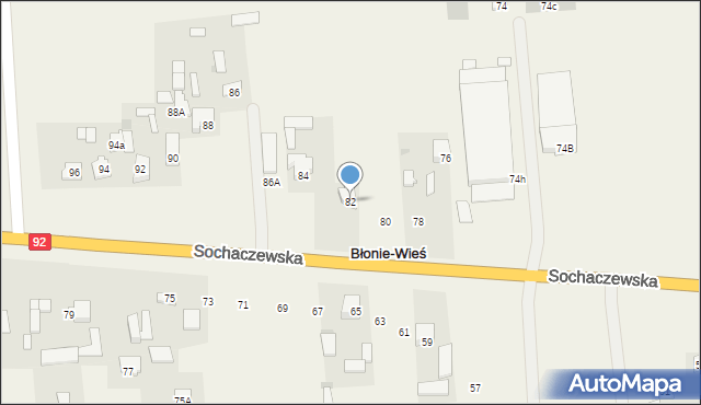 Błonie-Wieś, Sochaczewska, 82, mapa Błonie-Wieś