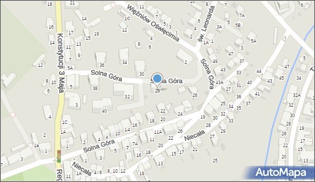 Bochnia, Solna Góra, 28, mapa Bochni