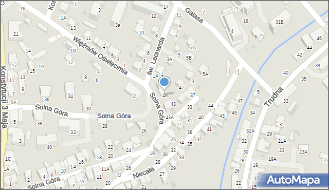 Bochnia, Solna Góra, 49, mapa Bochni