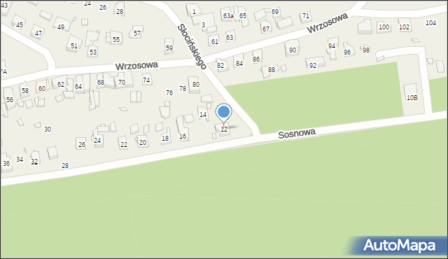 Bogucin, Sosnowa, 12, mapa Bogucin