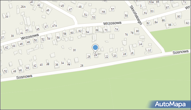 Bogucin, Sosnowa, 24, mapa Bogucin
