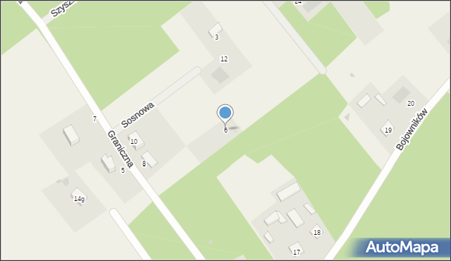 Bogusze, Sosnowa, 6, mapa Bogusze