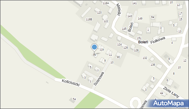 Boleń, Sosnowa, 9b, mapa Boleń