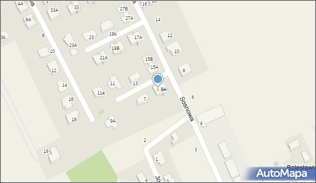 Bolesławice, Sosnowa, 5B, mapa Bolesławice