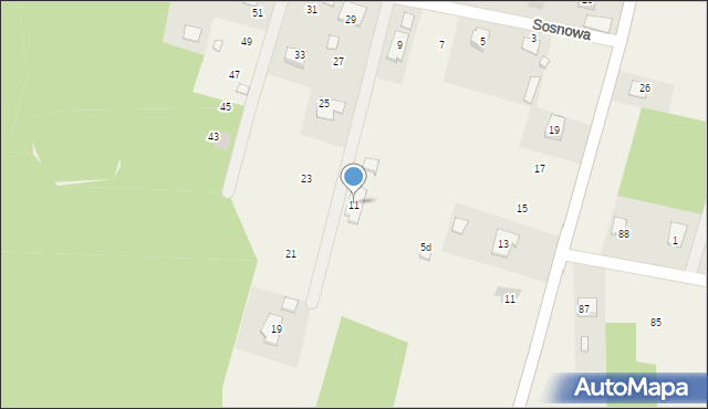 Borków, Sosnowa, 11, mapa Borków